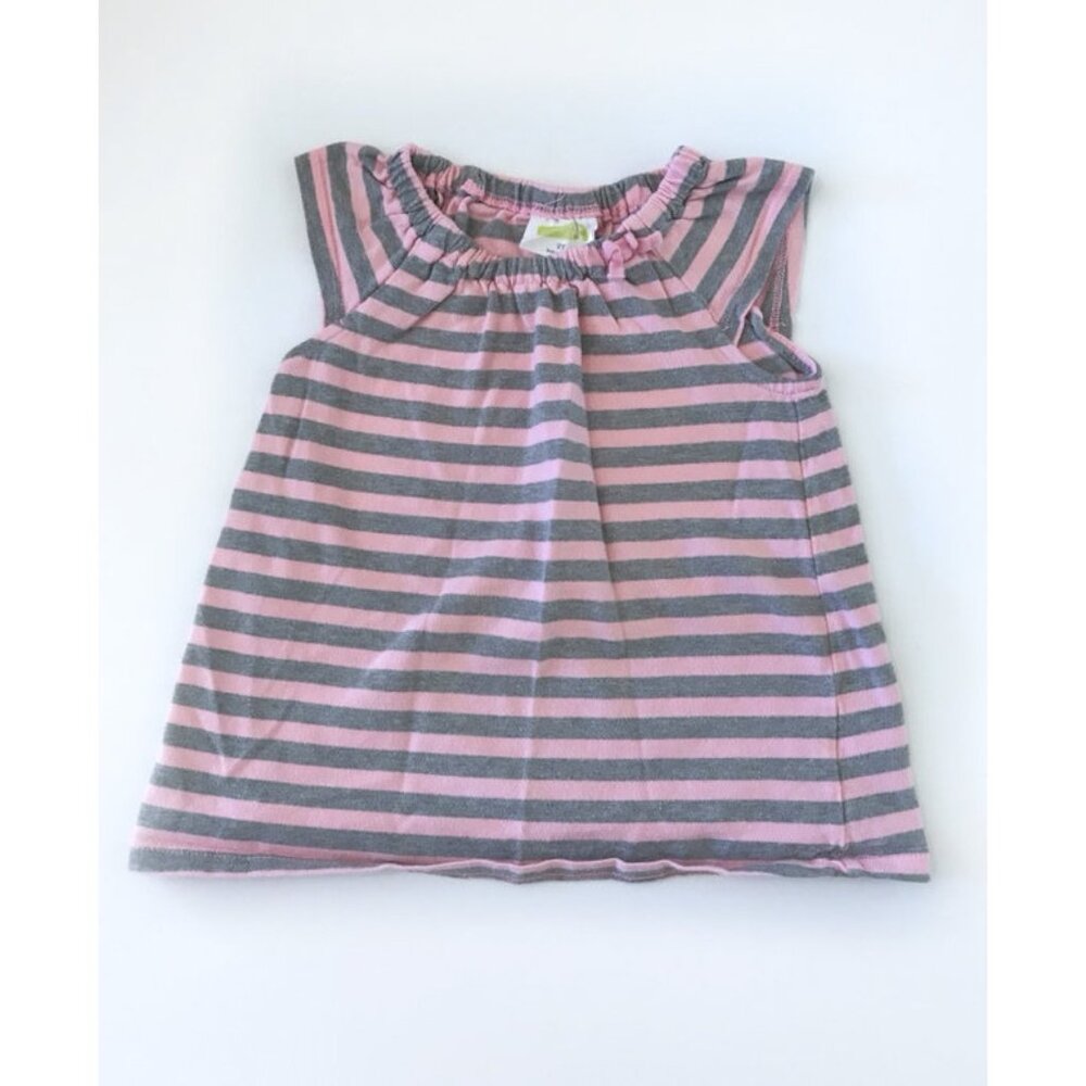 Crazy 8 Striped  Pink & Grey Top 2T